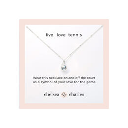 CC Sport Silver Tennis Charm Necklace for Little Girls &amp; Tweens