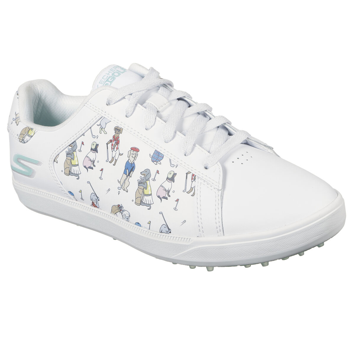 Skechers GO GOLF Drive 4 Dogs at Play Women's Golf Shoe White/Blue