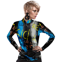 Sunsense Graffiti Print Quarter Zip Pull Over
