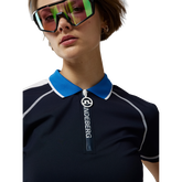 Alternate View 2 of Kourtney Vertical Logo Short Sleeve Polo Shirt