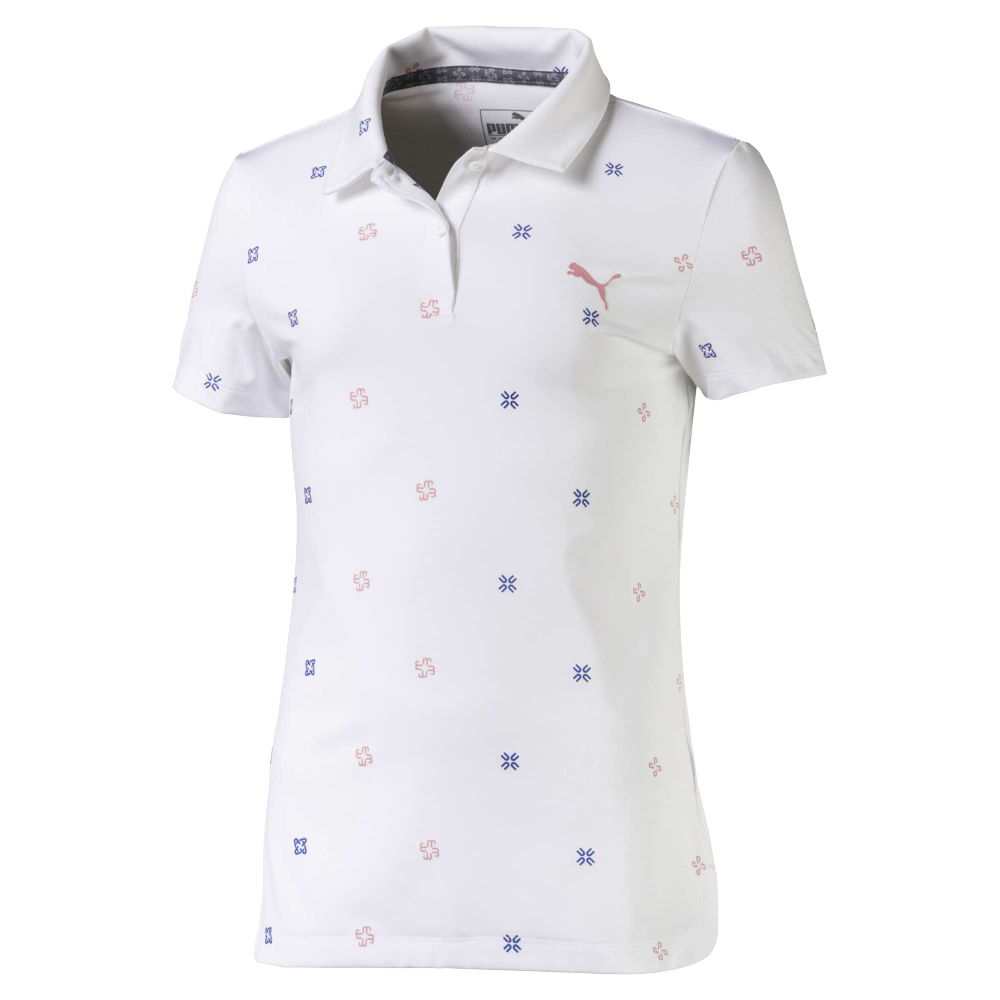 PGA TOUR Womens Ditsy Floral Short Sleeve Polo Shirt