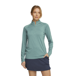 YOU-V Long Sleeve Quarter Zip Heather Pull Over