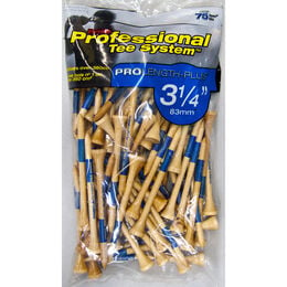 Professional Tee System 3-1/4 inch Natural Pro Length Golf Tee 75 Pack