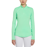 Solid Sun Protection Long Sleeve Quarter Zip Pull Over