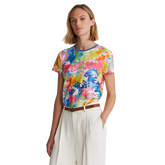 Floral Performance Stretch Short Sleeve Jersey Tee Shirt