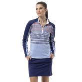 Alternate View 1 of SolCool Draper Print Quarter Zip Pullover