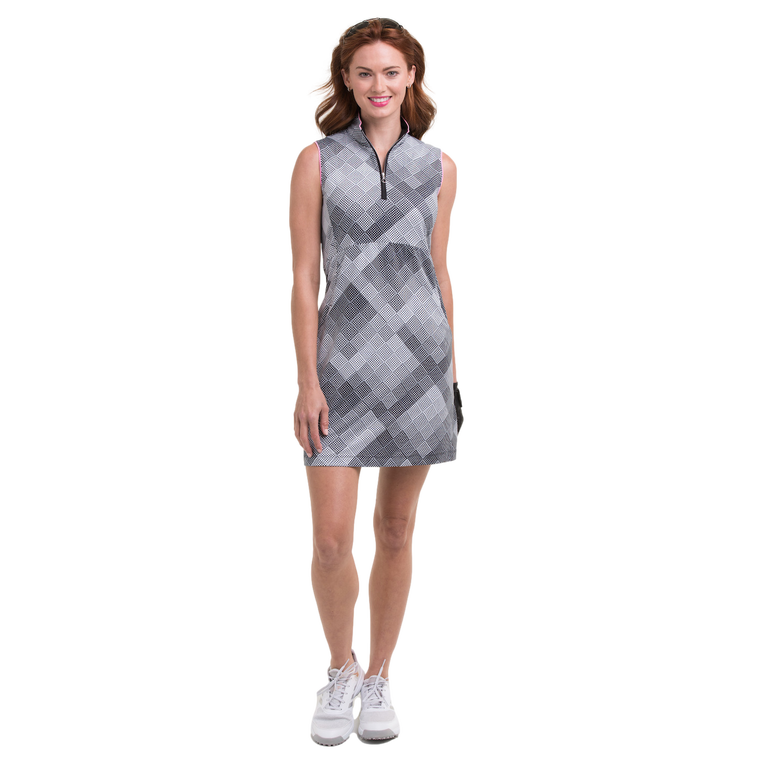 Gradated Dot Argyle Sleeveless Dress