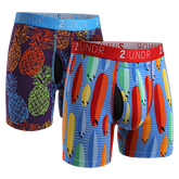 Swing Shift 6&quot; Boxer Brief 2 Pack - Surf / Pina