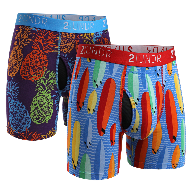 Swing Shift 6&quot; Boxer Brief 2 Pack - Surf / Pina