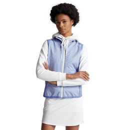 Chevron Front Print French Terry Full-Zip Vest