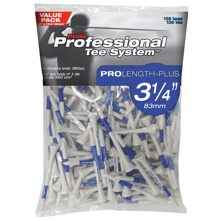 Pride Golf ProLength 3-1/4&quot; Tees 135-Pack