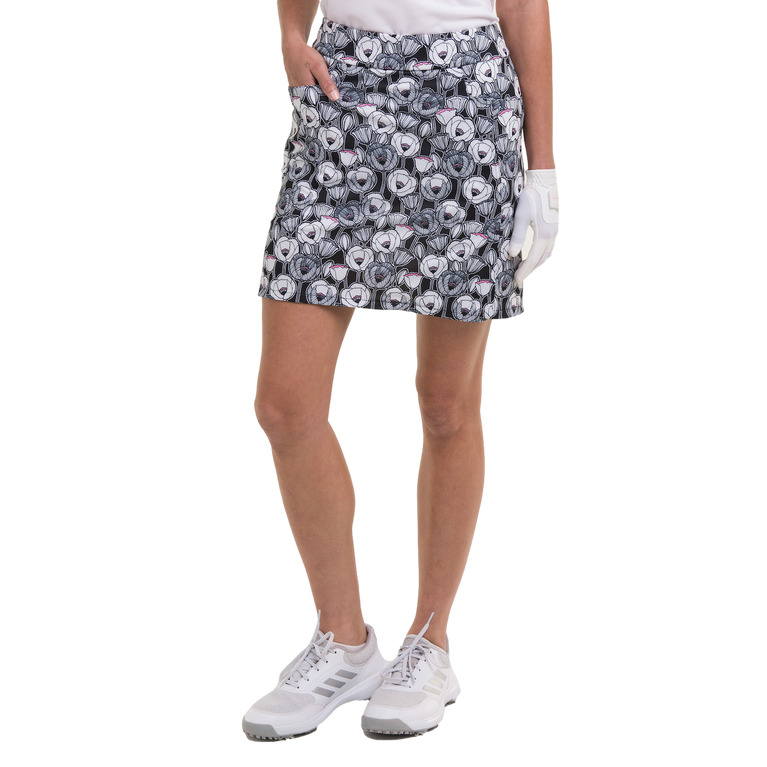 Noveau Linear Floral 17.5&quot; Pull-On Skirt