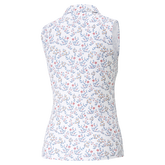 Alternate View 1 of MATTR Micro Floral Girls Sleeveless Polo Shirt