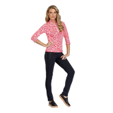 Alternate View 5 of Dashing Diva Collection: Dolores Short Sleeve V-Mock Quarter Zip Top