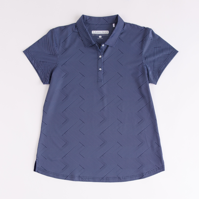 Diagonal Lines Short Sleeve Polo Shirt