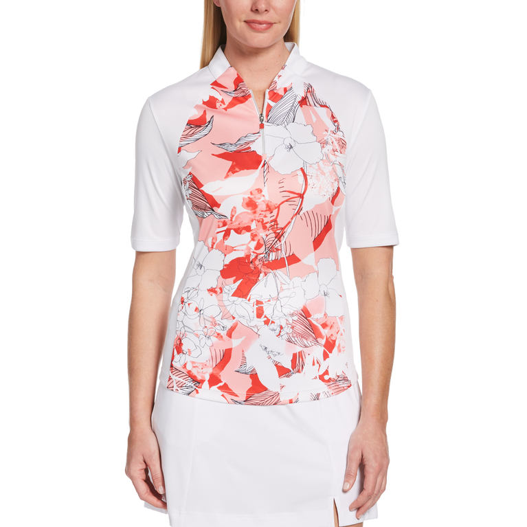 PGA TOUR Apparel Floral Print Half Sleeve Golf Shirt PGA TOUR Superstore