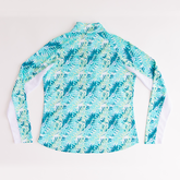 Alternate View 1 of Tropical Floral Women&#39;s Textured Quarter Zip Pull Over