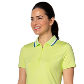 Alternate View 2 of Lime Drop Collection: Ribbed Collar Short Sleeve Polo Shirt