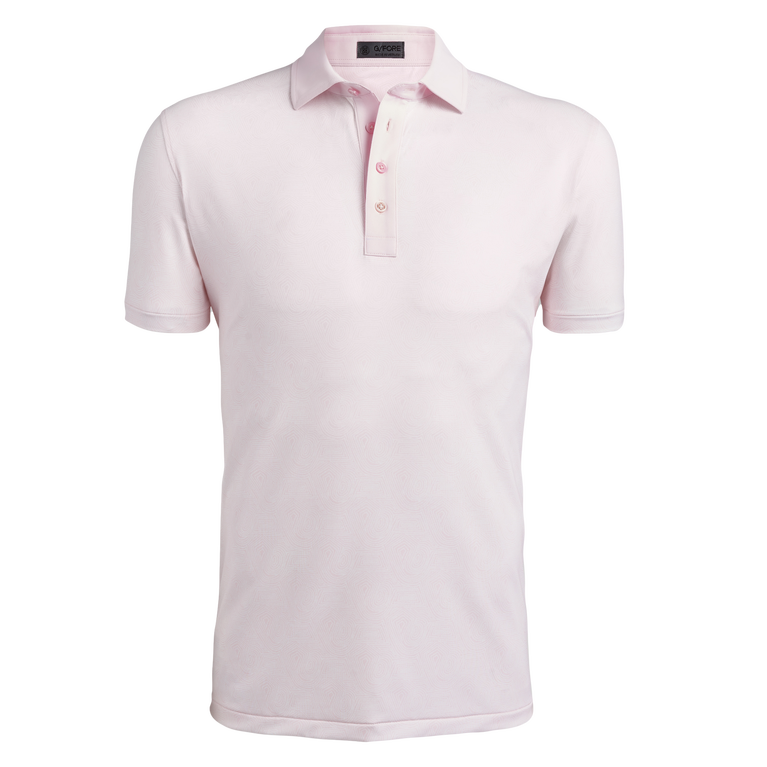 Abstract Spiral Tech Jersey Slim Fit Polo