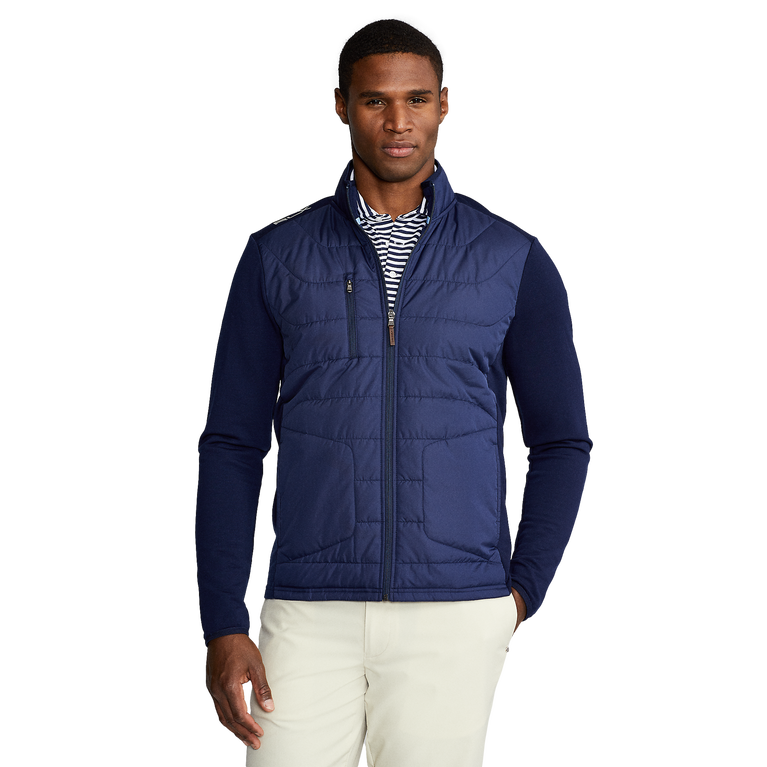 Man Active Hybrid Quilted Zip Through Jacket