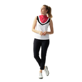 Alternate View 2 of Sportif Dot Collection: Tisha Colorblock Sleeveless Polo Shirt