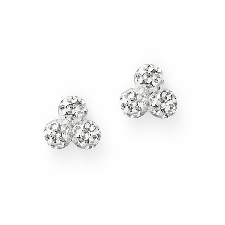 Par 3 Silver Golf Ball Cluster Earrings