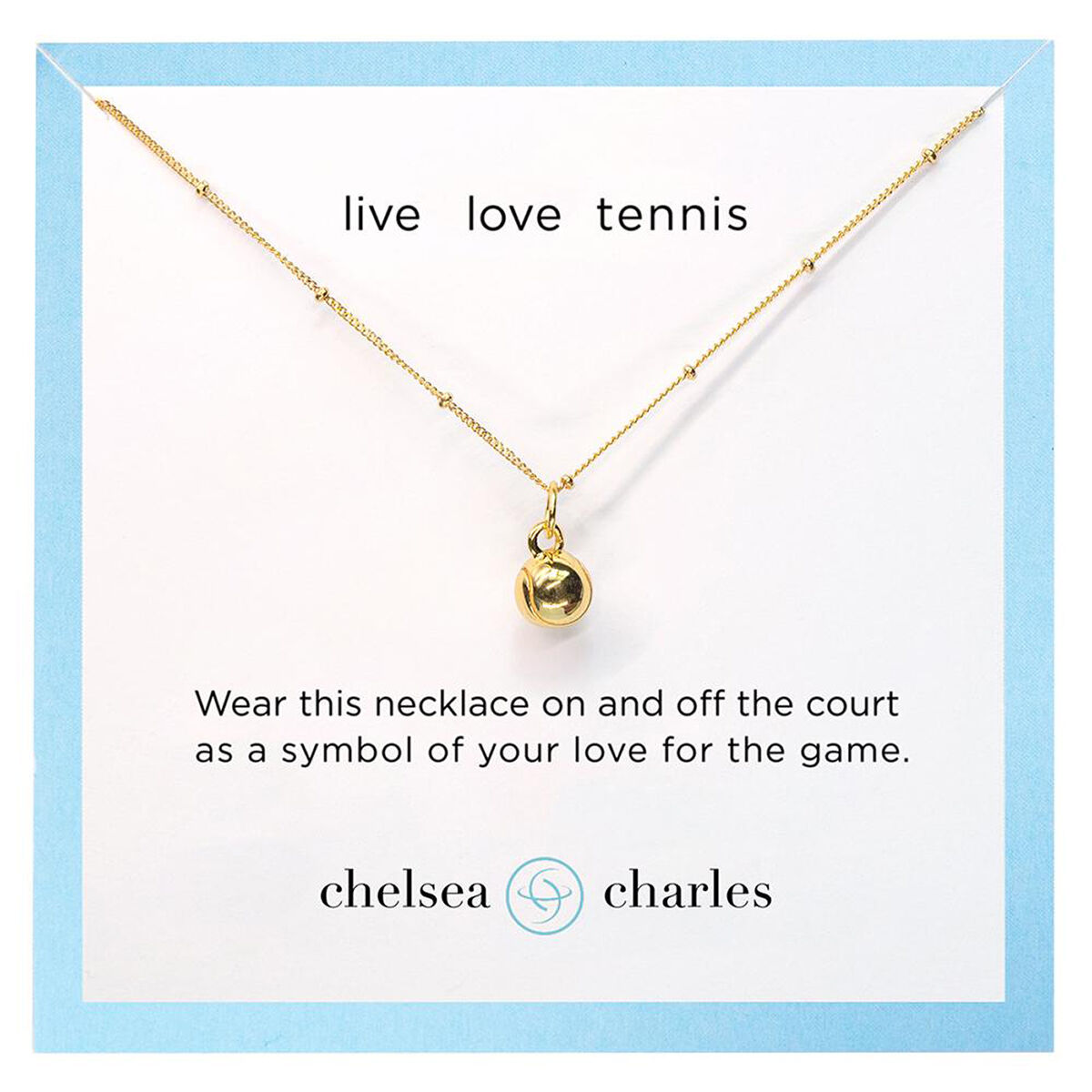 Chelsea Charles Gold Tennis Charm Necklace PGA TOUR Superstore
