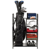 Golf Gifts &amp; Gallery Black Metal Golf Bag Organizer filled