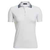 Alternate View 5 of Jacquard Pleated Collar Short Sleeve Performance Polo Shirt