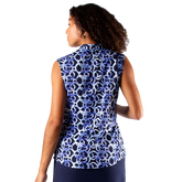 Alternate View 2 of Marina Blue Collection: Leslie Sleeveless Mock Neck Top