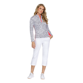 Alternate View 6 of Dashing Diva Collection: Gabriella Patchwork Printed Quarter Zip Pull Over