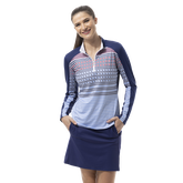 SolCool Draper Print Quarter Zip Pullover