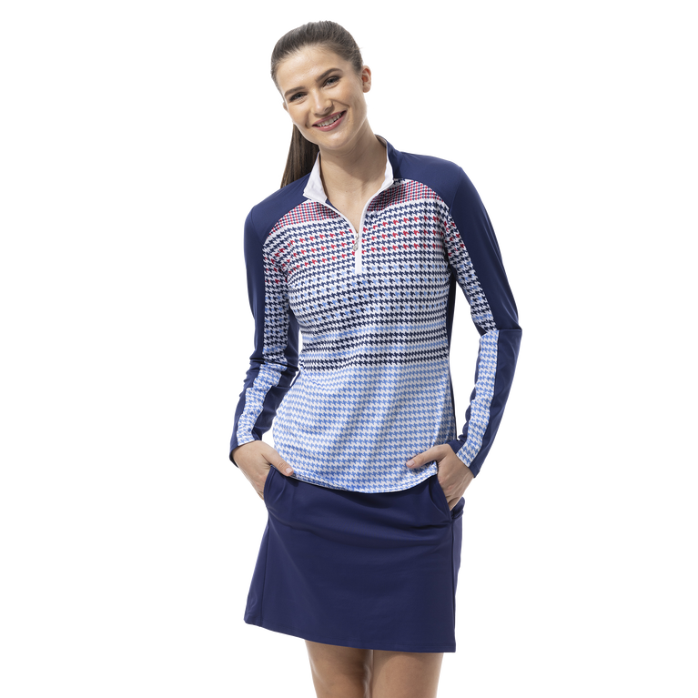 SolCool Draper Print Quarter Zip Pullover