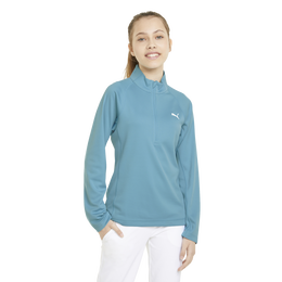 Girls Solid Quarter Zip Pull Over