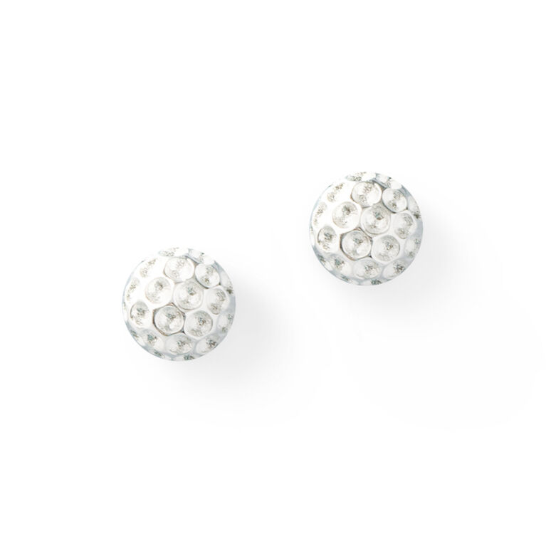 CC Sport Silver Golf Ball Earrings for Little Girls &amp; Tweens
