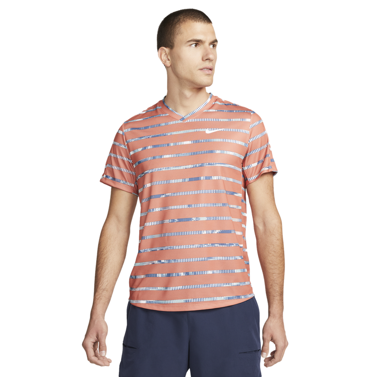 NikeCourt DriFIT Victory Men's Digi Stripe Tennis Shirt PGA TOUR