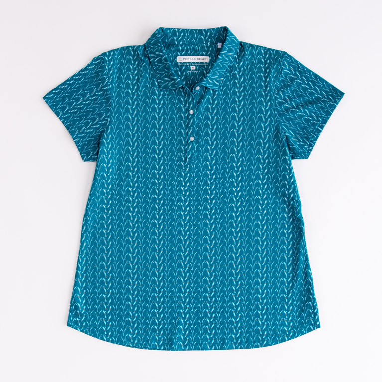 Geo Curved Short Sleeve Polo Shirt