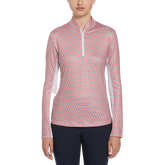 Geo Fish Print Quarter Zip Pull Over