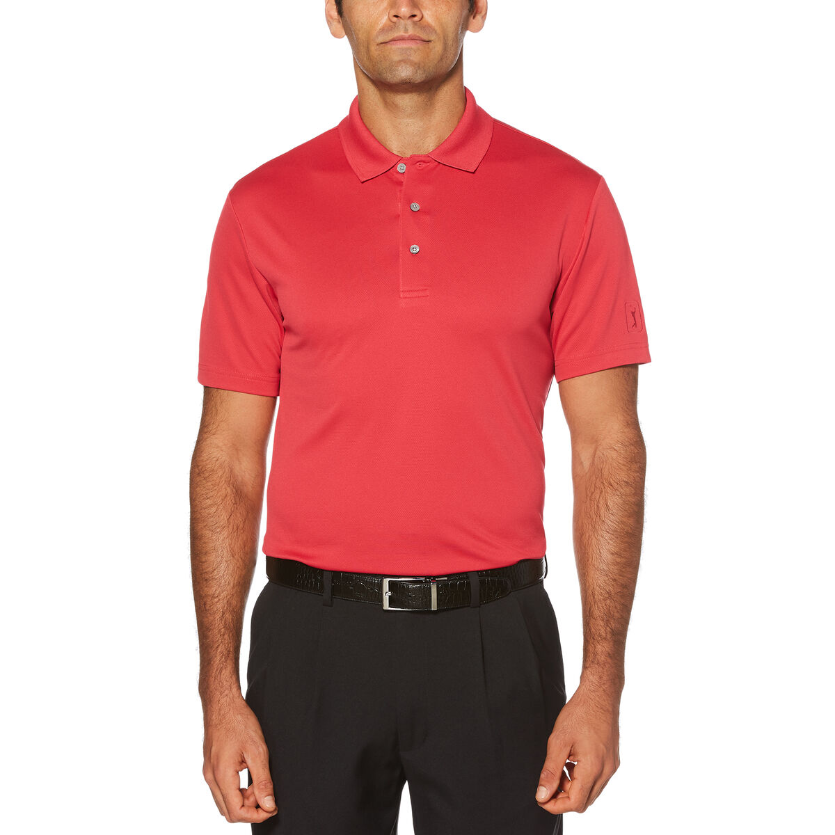 PGA TOUR Men's AirFlux Solid Short Sleeve Polo Golf Shirt PGA TOUR