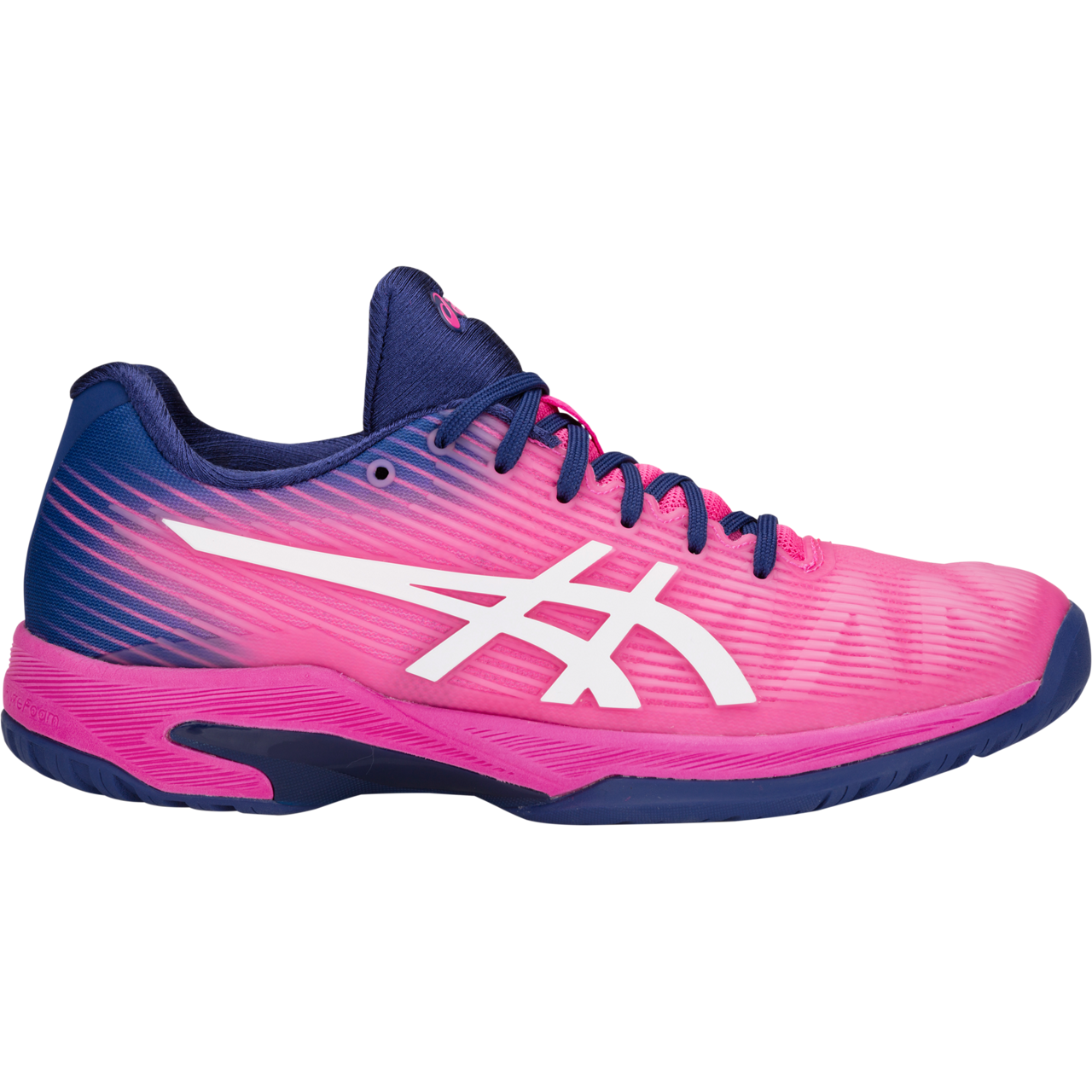 blue and pink tennis shoes