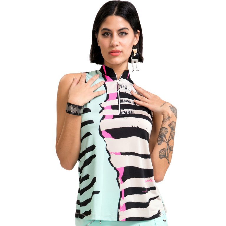 Venus Collection: Bengal Sleeveless Quarter ZipTop