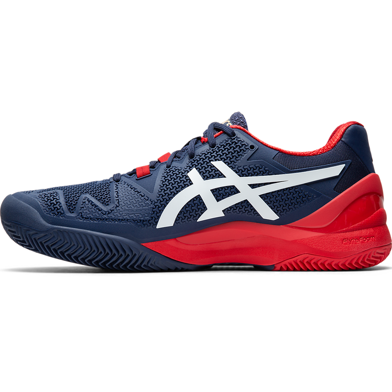Asics Gel Resolution 8 Clay Men S Tennis Shoes Navy Red Pga Tour Superstore