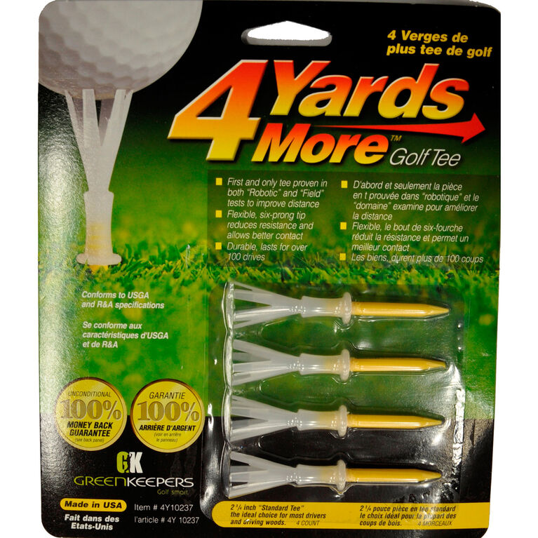 4YardsMore Yellow 2-3/4&quot; Tees 4-Pack