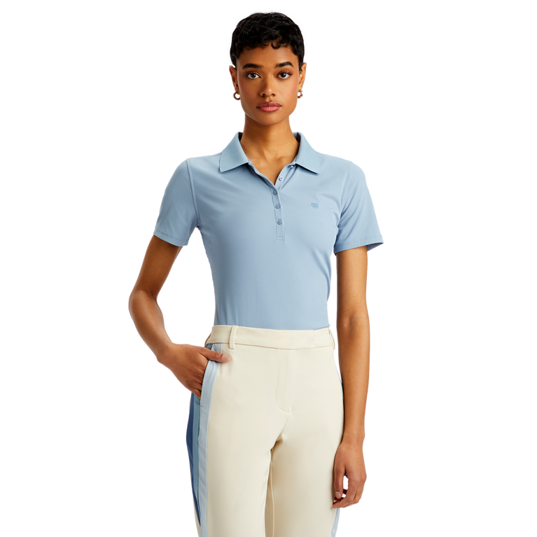 Contrast Tech Nylon Short Sleeve Polo Shirt