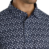 Alternate View 2 of Athletic Fit Beach Print Lisle Self Collar Polo