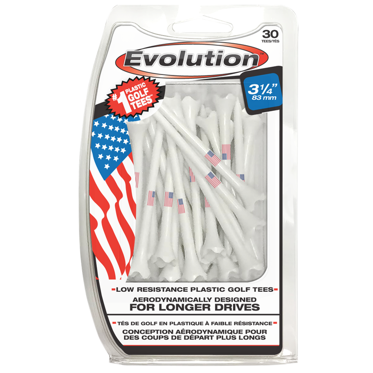 Professional Tee System 3-1/4 inch USA Golf Tees 30 Pack