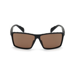 Injected Sport Vented Square Frame Sunglasses w/ Brown Lens