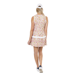 Cameron Poppy Pink Drop Waist Sleeveless Dress