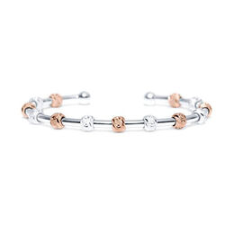 Golf Goddess Two-Tone Silver and Rose Gold Stroke Counter Bracelet