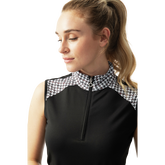 Alternate View 1 of Irregular Check Collection: Salma Sleeveless Polo Shirt